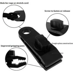 SUPERMARKET 10 Sets Clip De Bâche Tente Pince Bâche Auvents Clip Auvents Pince Tendeur Corde Élastique Élastique Pour Bâche Ball Bungee Corde Pour Tentes, Couvertures, Auvents, Bannières, Navigation De Plaisance,Superma,noir -Tente de réception Soldes 55255912 3