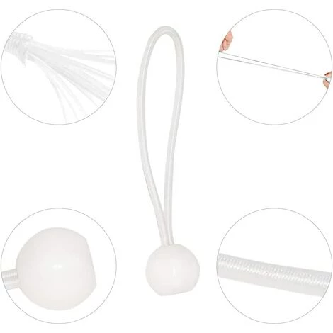 SUPERMARKET 50 Pcs Tendeur à Boule Élastique, Tendeur De Bâche Pour Pavillon, Camping, Tente Cordons, Rideaux Harnais D’Extension, 15cm,Superma 4 SUPERMARKET 50 Pcs Tendeur à Boule Élastique, Tendeur De Bâche Pour Pavillon, Camping, Tente Cordons, Rideaux Harnais D’Extension, 15cm,Superma - Image 2