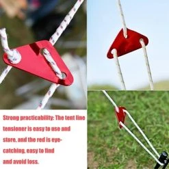 ENLENK Tendeur De Corde Camping, 20 Pieces 3 Trous Alliage D’Aluminium Ajusteur De Corde Tendeur D'Alliage Pour Tente Camping Bâche Randonnée, 45 X 25 X 2,3 Mm, (Rouge) -Tente de réception Soldes 55285031 3