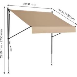 Gizcam Auvent Rétractable, Store Balcon En Métal Et Polyester, Résistant Aux UV Et à L'eau, Hauteur Réglable, Avec Manivelle, Sans Perçage, 300 X 150 Cm, Kaki 8 Gizcam Auvent Rétractable, Store Balcon En Métal Et Polyester, Résistant Aux UV Et à L'eau, Hauteur Réglable, Avec Manivelle, Sans Perçage, 300 X 150 Cm, Kaki -Tente de réception Soldes 55298869 2