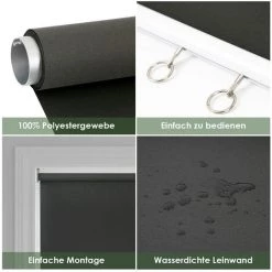 VINGO Store Vertical 140 X 240 Cm , Store Vertical Résistant Aux UV, Protection Contre Le Vent Et Brise-vue, Anthracite -Tente de réception Soldes 55433496 3