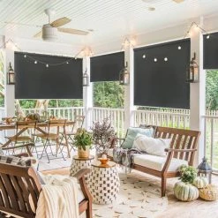 VINGO Store Vertical 140 X 240 Cm , Store Vertical Résistant Aux UV, Protection Contre Le Vent Et Brise-vue, Anthracite -Tente de réception Soldes 55433496 4