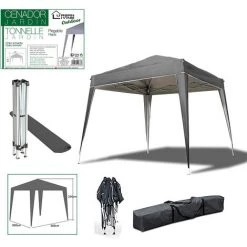 URBAN LIVING Gazebo De Jardin Extérieur Tente De Réception Pliable Anthracite Terrasse 3x3x2.5 M -Tente de réception Soldes 55522278 3