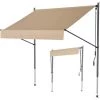 Homfa Auvent Balcon, 200 X 150 Cm Store Balcon Imperméable Avec Manivelle, Sans Perçage, Résistant Aux UV Réglable En Hauteur, En Métal Et Polyester, Kaki -Tente de réception Soldes 55578189 1