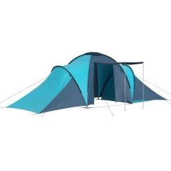 LITZEE Tente De Camping 6 Personnes Bleu Et Bleu Clair # -Tente de réception Soldes 55637754 3