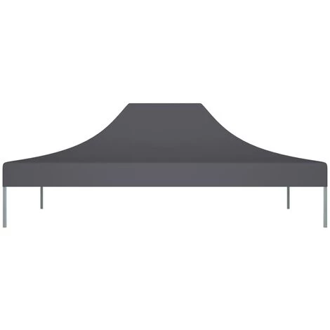 INLIFE Toit De Tente De Réception Toile De Rechange Pour Pavillon Tonnelle Tente 4x3 Mpolyester Haute Densité 270 G/m² Anthracite 5 INLIFE Toit De Tente De Réception Toile De Rechange Pour Pavillon Tonnelle Tente 4x3 Mpolyester Haute Densité 270 G/m² Anthracite - Image 3
