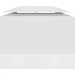 INLIFE Toile De Toit De Belvédère 2 Niveaux 310 G/m² 3x3 M Blanc -Tente de réception Soldes 55639366 4