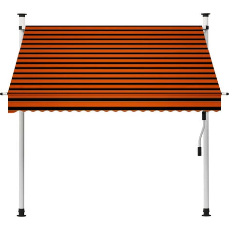 INLIFE Auvent Manuel Rétractable 200 Cm Orange Et Marron 4 INLIFE Auvent Manuel Rétractable 200 Cm Orange Et Marron - Image 2