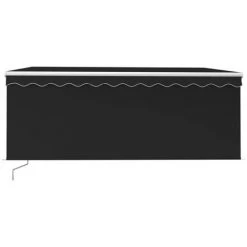 INLIFE Auvent Manuel Rétractable Avec Store Et LED 3x2,5 M Anthracite -Tente de réception Soldes 55641615 3