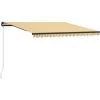 INLIFE Auvent Manuel Rétractable Avec LED 400x300 Cm Jaune Et Blanc 1 INLIFE Auvent Manuel Rétractable Avec LED 400x300 Cm Jaune Et Blanc -Tente de réception Soldes 55641757 1
