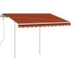 INLIFE Auvent Manuel Rétractable Avec Poteaux 3x2,5 M Orange Et Marron -Tente de réception Soldes 55641867 1