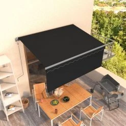 INLIFE Auvent Rétractable Automatique Avec Store 3,5x2,5 M Anthracite -Tente de réception Soldes 55641903 2