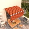 INLIFE Auvent Rétractable Manuel Avec Store 3x2,5 M Orange Et Marron 2 INLIFE Auvent Rétractable Manuel Avec Store 3x2,5 M Orange Et Marron -Tente de réception Soldes 55641973 1