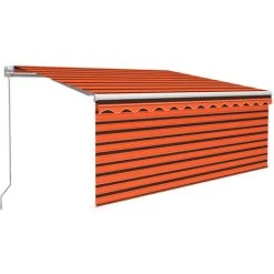 INLIFE Auvent Rétractable Manuel Avec Store 3x2,5 M Orange Et Marron 8 INLIFE Auvent Rétractable Manuel Avec Store 3x2,5 M Orange Et Marron -Tente de réception Soldes 55641973 2