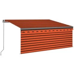 INLIFE Auvent Rétractable Manuel Store Et LED 3x2,5 M Orange Et Marron 8 INLIFE Auvent Rétractable Manuel Store Et LED 3x2,5 M Orange Et Marron -Tente de réception Soldes 55642034 2