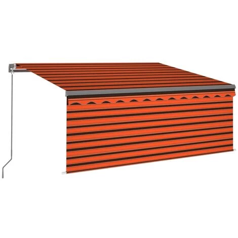 INLIFE Auvent Rétractable Manuel Store Et LED 3x2,5 M Orange Et Marron 4 INLIFE Auvent Rétractable Manuel Store Et LED 3x2,5 M Orange Et Marron - Image 2