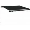 INLIFE Auvent Manuel Rétractable 450x350 Cm Anthracite -Tente de réception Soldes 55642053 1