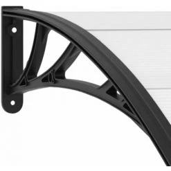INLIFE Auvent De Porte Noir Et Transparent 240x80 Cm PC -Tente de réception Soldes 55642351 4