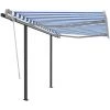 INLIFE Auvent Rétractable Automatique Et Poteaux 3,5x2,5 M Bleu Blanc 2 INLIFE Auvent Rétractable Automatique Et Poteaux 3,5x2,5 M Bleu Blanc -Tente de réception Soldes 55642555 1