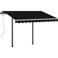 INLIFE Auvent Rétractable Automatique Et Poteaux 3,5x2,5 M Anthracite 9 INLIFE Auvent Rétractable Automatique Et Poteaux 3,5x2,5 M Anthracite -Tente de réception Soldes 55642559 3