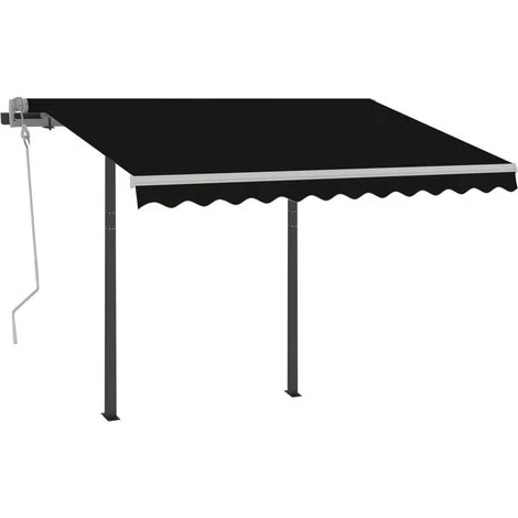 INLIFE Auvent Rétractable Automatique Et Poteaux 3,5x2,5 M Anthracite 5 INLIFE Auvent Rétractable Automatique Et Poteaux 3,5x2,5 M Anthracite - Image 3