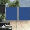 INLIFE Auvent Latéral Rétractable Bleu 140 X 600 Cm -Tente de réception Soldes 55643090 1
