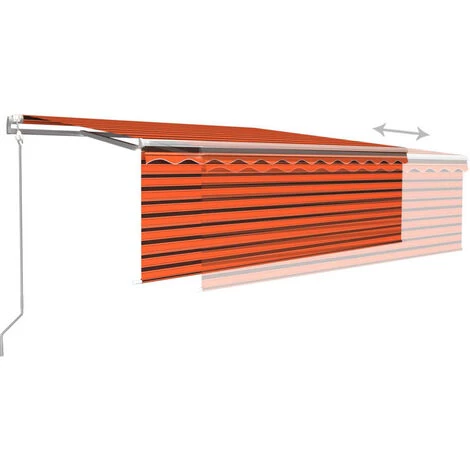 INLIFE Auvent Automatique Rétractable Et Store 4,5x3m Orange Et Marron 7 INLIFE Auvent Automatique Rétractable Et Store 4,5x3m Orange Et Marron - Image 5