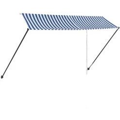 INLIFE Auvent Rétractable Avec LED 350x150 Cm Bleu Et Blanc -Tente de réception Soldes 55643235 3