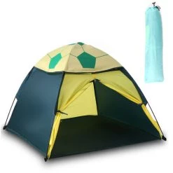 SUPERSELLER Tente De Réception Et Barnum Tente Playhouse Pour Enfants Tente De Jeu Amusante Pour Garçons Et Filles Tente De Football Tente De Plage Extérieure Protection UV Abri Solaire Pliant Petite Chambre Pour Camping Plage Arrière-cour - Bleu Jaune -Tente de réception Soldes 55645230 2