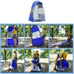 SUPERSELLER Tente De Réception Et Barnum Tente De Camping En Plein Air Tente De Pêche Pop-up Tente De Protection UV Abri De Pluie Instantané Automatique Pour Camping En Plein Air Vélo Randonnée Plage Avec Sac De Transport - Bleu - S -Tente de réception Soldes 55645846 2