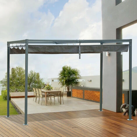 MH Pergola Rétractable LUNA Grise 4 MH Pergola Rétractable LUNA Grise – Image 2