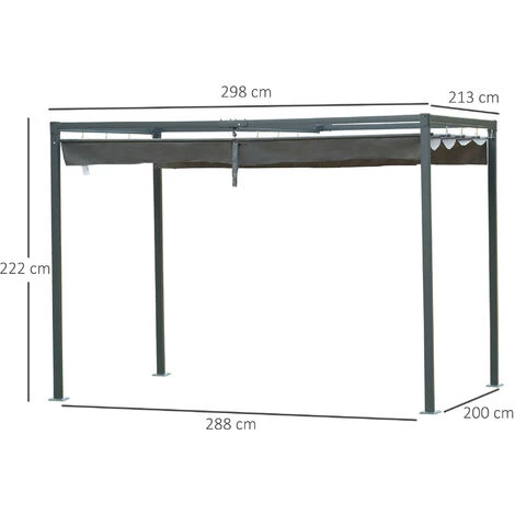 MH Pergola Rétractable LUNA Grise 5 MH Pergola Rétractable LUNA Grise – Image 3