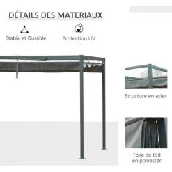 MH Pergola Rétractable LUNA Grise 11 MH Pergola Rétractable LUNA Grise -Tente de réception Soldes 55880853 5
