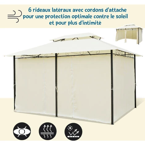 MH Tonnelle Barnum Style Colonial YVAN Crème 6 MH Tonnelle Barnum Style Colonial YVAN Crème – Image 4