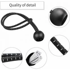 ILOVEMILAN 10 Pièces Tendeur En Caoutchouc Avec Boule, 3 Pcsx10cm + 4 Pcsx15cm + 3 Pcsx20cm, Tendeur Bache Pour Bâche, Camping, Tente, Rideaux, Pavillon (Noir Et Blanc) -Tente de réception Soldes 56051775 3