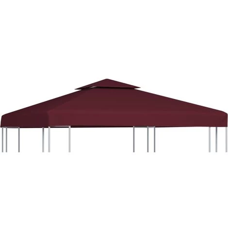 INLIFE Toile Supérieure Double De Belvédère 310 G/m² 3x3 M Bordeaux 4 INLIFE Toile Supérieure Double De Belvédère 310 G/m² 3x3 M Bordeaux – Image 2