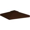 INLIFE Toile Supérieure Double De Belvédère 310 G/m² 3x3 M Marron -Tente de réception Soldes 56253550 1