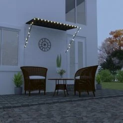 INLIFE Auvent Rétractable Avec LED 250x150 Cm Anthracite -Tente de réception Soldes 56253651 2