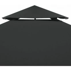 INLIFE Toile De Belvédère 2 Niveaux 310 G/m² 4 X 3 M Anthracite -Tente de réception Soldes 56253707 3