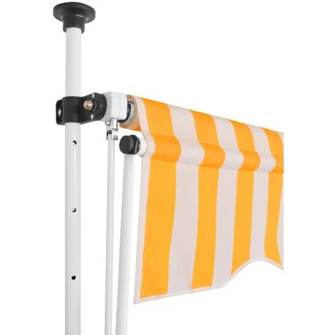 INLIFE Auvent Rétractable Manuel 150 Cm Rayures Oranges Et Blanches 3 INLIFE Auvent Rétractable Manuel 150 Cm Rayures Oranges Et Blanches