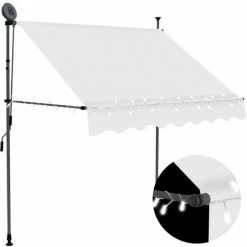 INLIFE Auvent Manuel Rétractable Avec LED 200 Cm Crème -Tente de réception Soldes 56253905 2