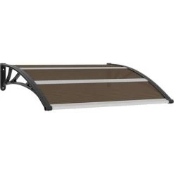 INLIFE Auvent De Porte Noir 120 X 100 Cm PC