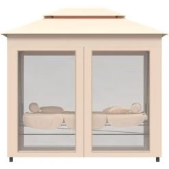 INLIFE Belvédère Convertible En Balancelle Blanc Crème -Tente de réception Soldes 56254742 5