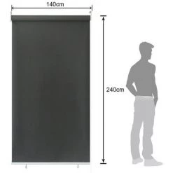 Randaco Auvent Vertical, Store Vertical Résistant Aux UV, Protection Contre Le Vent Et Brise-vue, Anthracite - Anthracite,140 X 240 Cm - Anthracite -Tente de réception Soldes 56394140 2