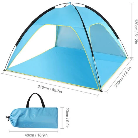 ASUPERMALL Tente De Plage Légère, Pare-soleil, Auvent, Abri Solaire UV, Tente De Pêche De Camping, Bleu 5 ASUPERMALL Tente De Plage Légère, Pare-soleil, Auvent, Abri Solaire UV, Tente De Pêche De Camping, Bleu – Image 3