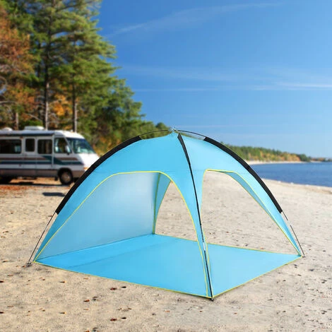 ASUPERMALL Tente De Plage Légère, Pare-soleil, Auvent, Abri Solaire UV, Tente De Pêche De Camping, Bleu 7 ASUPERMALL Tente De Plage Légère, Pare-soleil, Auvent, Abri Solaire UV, Tente De Pêche De Camping, Bleu – Image 5