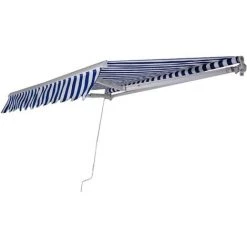 DREMADE DREAMADE Auvent Rétractable Manuel De Terrasse, Store Banne Pliable 3x2,5M, Bras Repliable Avec Manivelle, Protection Solaire Avec Tissu Résistant Aux UV, Pour Balcon,Cour,Restaurant (Bleu Et Blanc) 10 DREMADE DREAMADE Auvent Rétractable Manuel De Terrasse, Store Banne Pliable 3x2,5M, Bras Repliable Avec Manivelle, Protection Solaire Avec Tissu Résistant Aux UV, Pour Balcon,Cour,Restaurant (Bleu Et Blanc) -Tente de réception Soldes 56476567 4
