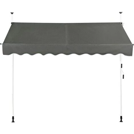 DREMADE DREAMADE Auvent Rétractable Manuel Avec Manivelle, Store Banne Avec Tige De Support Réglable En Hauteur, Résistant Au Solaire, Pour Balcon, Cour, Terrasse De Café, D’Hôtel, De Magasin (Gris, 2,5M) 5 DREMADE DREAMADE Auvent Rétractable Manuel Avec Manivelle, Store Banne Avec Tige De Support Réglable En Hauteur, Résistant Au Solaire, Pour Balcon, Cour, Terrasse De Café, D’Hôtel, De Magasin (Gris, 2,5M) – Image 3