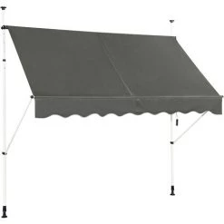 DREMADE DREAMADE Auvent Rétractable Manuel Avec Manivelle, Store Banne Avec Tige De Support Réglable En Hauteur, Résistant Au Solaire, Pour Balcon, Cour, Terrasse De Café, D’Hôtel, De Magasin (Gris, 2,5M) 10 DREMADE DREAMADE Auvent Rétractable Manuel Avec Manivelle, Store Banne Avec Tige De Support Réglable En Hauteur, Résistant Au Solaire, Pour Balcon, Cour, Terrasse De Café, D’Hôtel, De Magasin (Gris, 2,5M) -Tente de réception Soldes 56476600 4
