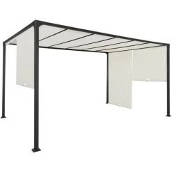 IDMARKET Pergola Coulissante 2 Pans 3x4 M Belvédère De Jardin Toile écrue 9 IDMARKET Pergola Coulissante 2 Pans 3x4 M Belvédère De Jardin Toile écrue -Tente de réception Soldes 56482087 3